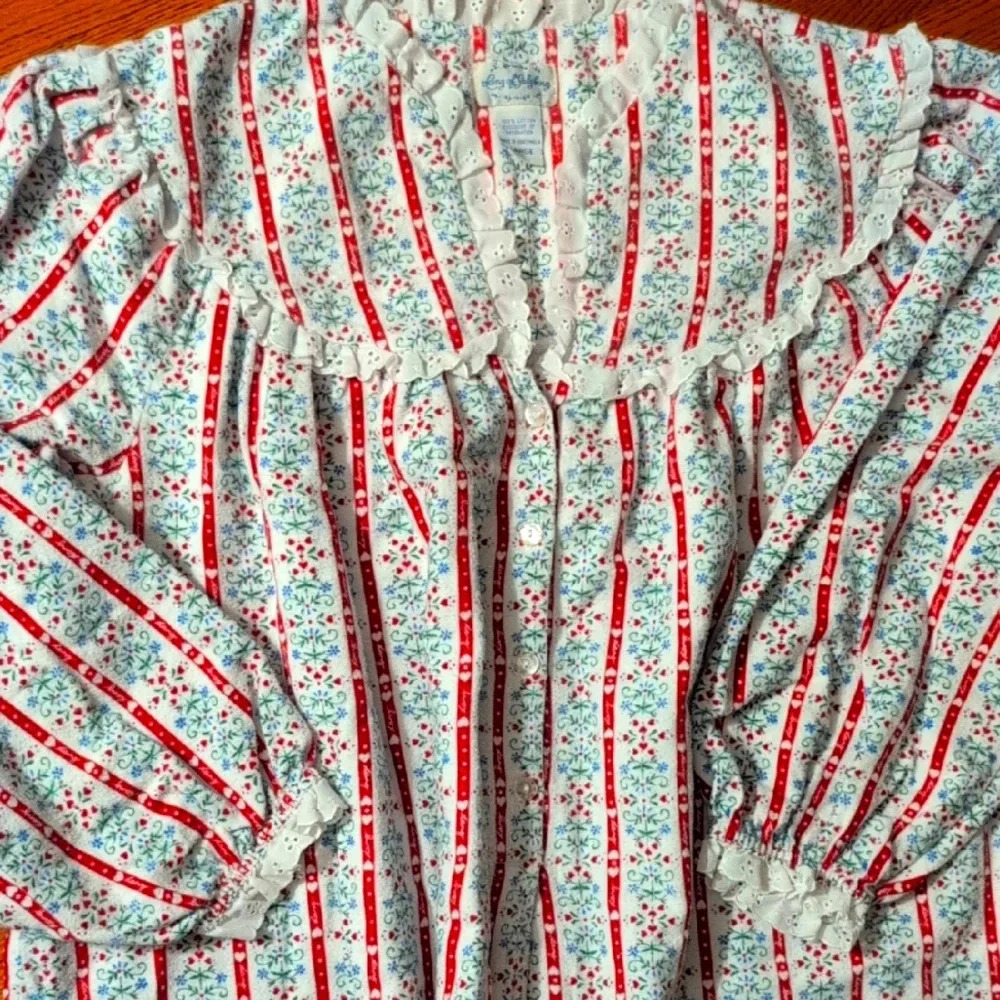 Lanz Of Salzburg - Vintage 70's Holiday Ugly Christmas Flannel Robe - Picture 1 of 4